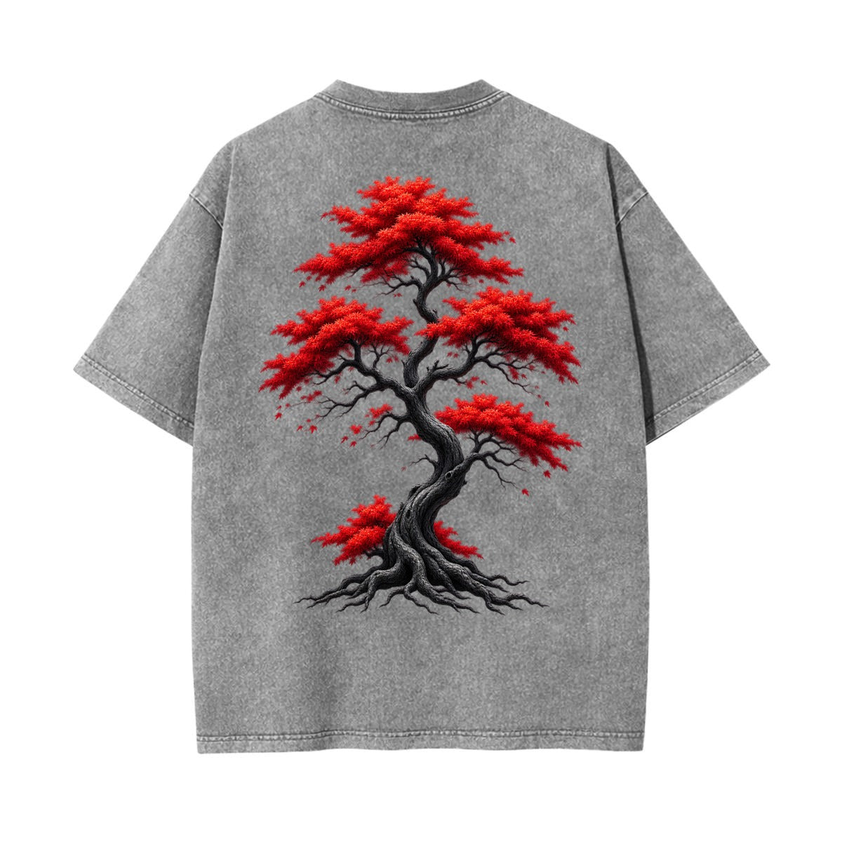 Crimson Moon Garden Front-and-Back Vintage Wash T-Shirt