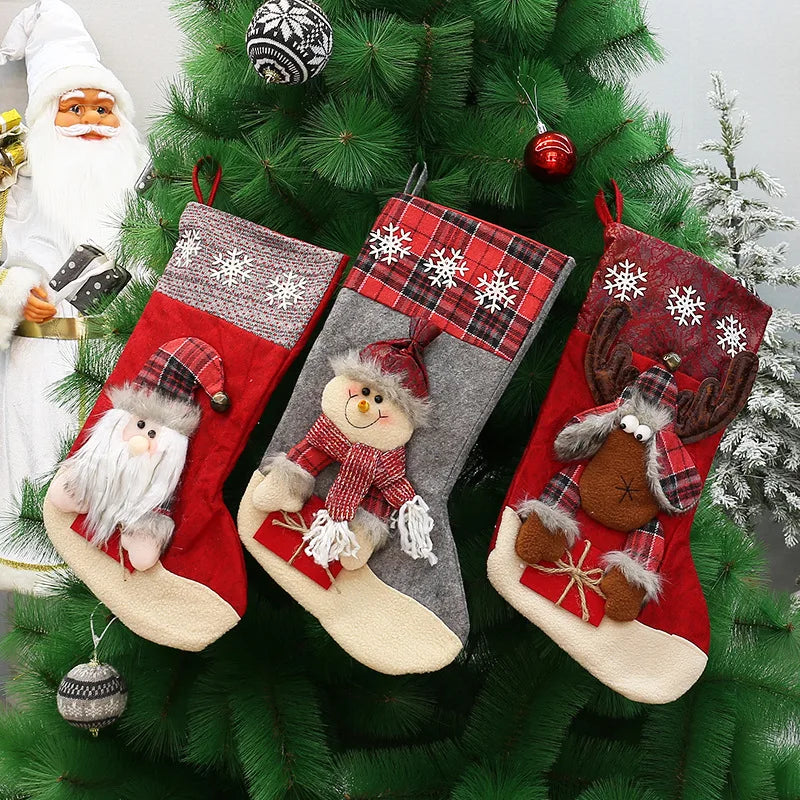 Christmas Character Stocking – Santa, Snowman & Reindeer Holiday Stockings
