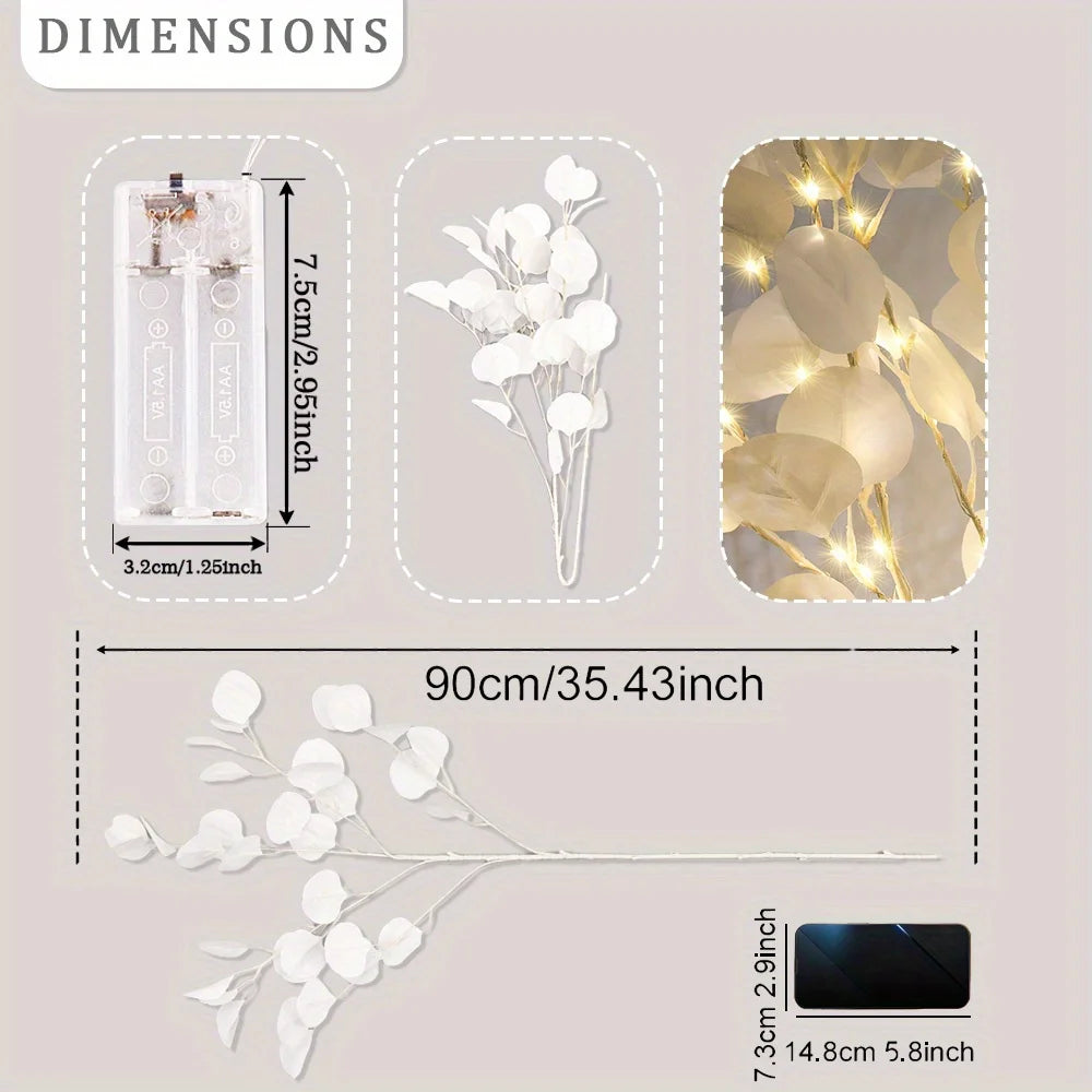 LED Apple Leaf Branch Lights – Battery-Powered Decorative Tree for Home Décor