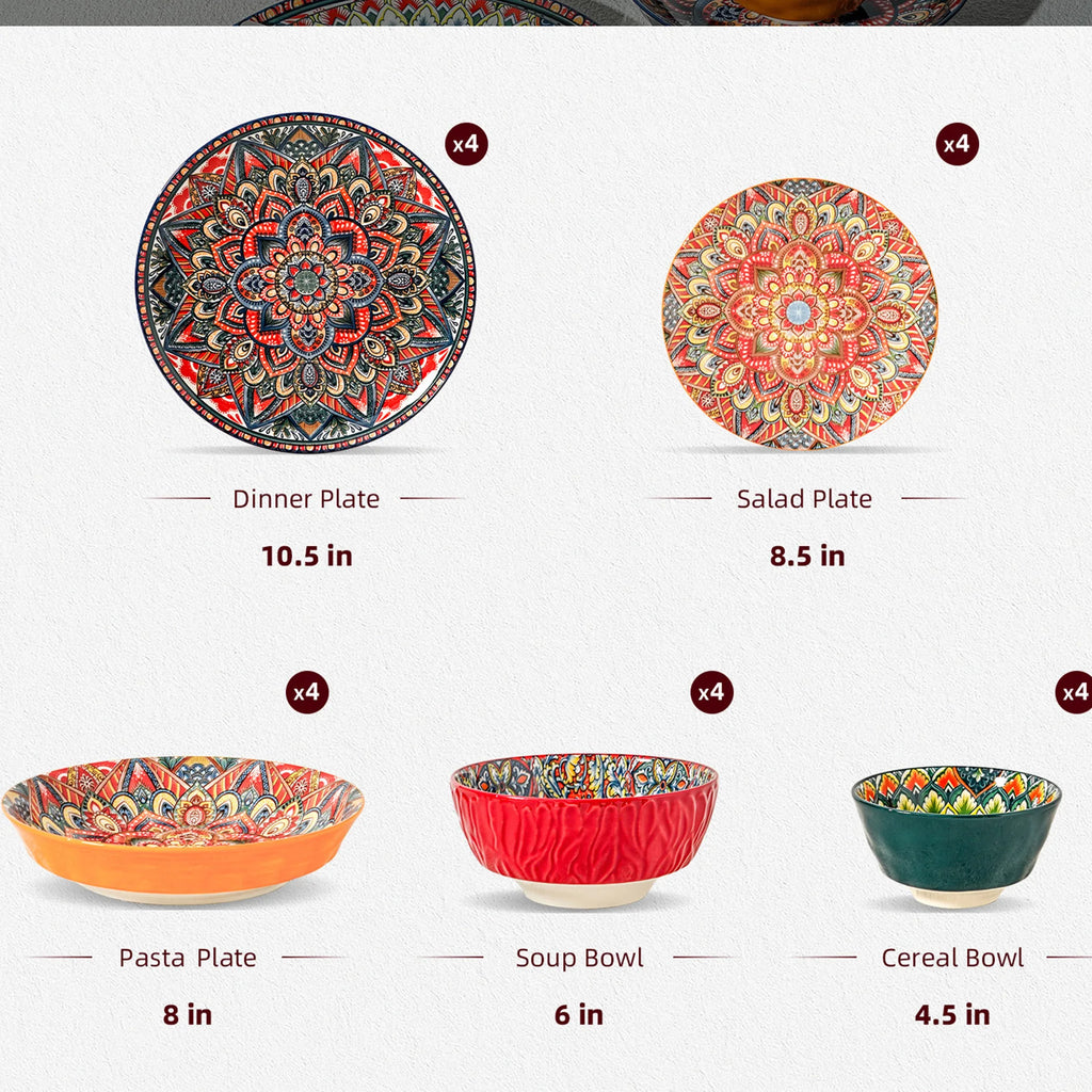 Luxury Boho Ceramic Dinnerware Set