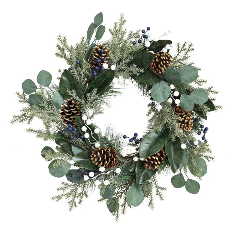 Eucalyptus Christmas Wreath with Pine Cones – Holiday Door & Wall Décor