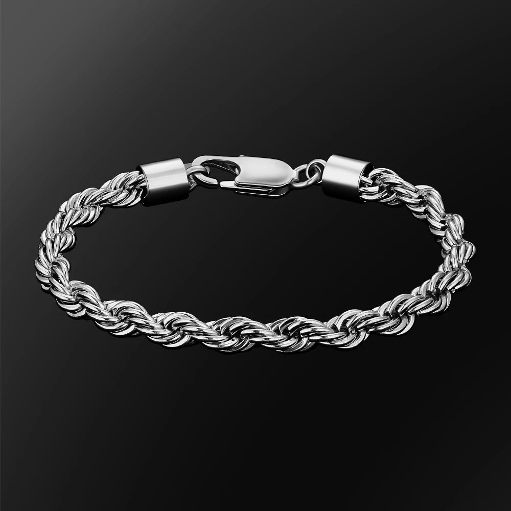 Classic 18K Gold Twist Chain Bracelet