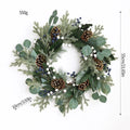 Eucalyptus Christmas Wreath with Pine Cones – Holiday Door & Wall Décor