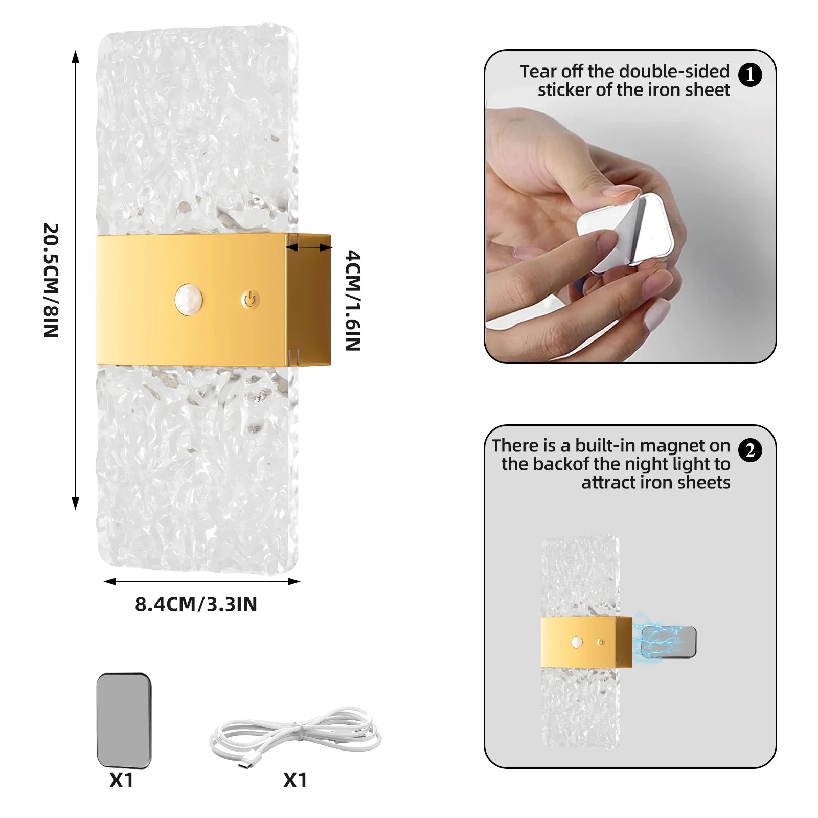 Rechargeable Motion Sensor LED Wall Light