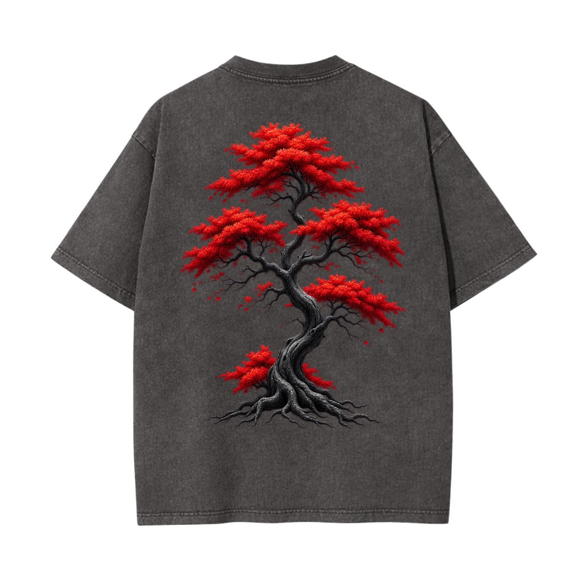 Crimson Moon Garden Front-and-Back Vintage Wash T-Shirt