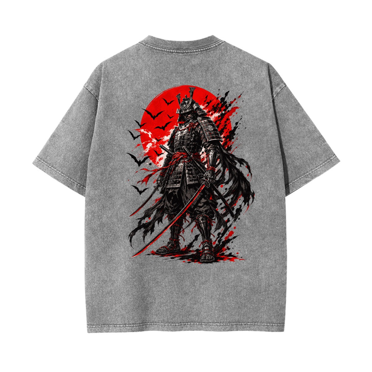 The Last Samurai Graphic Tee – Red Sun Warrior Vintage Wash Shirt