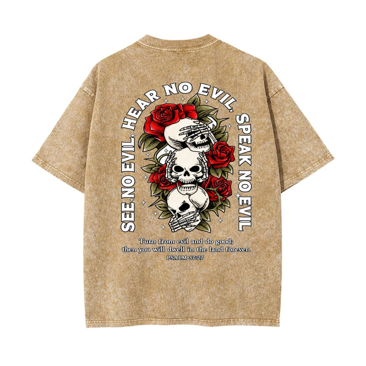 See No Evil, Hear No Evil, Speak No Evil Psalm 37:27 Graphic T-Shirt