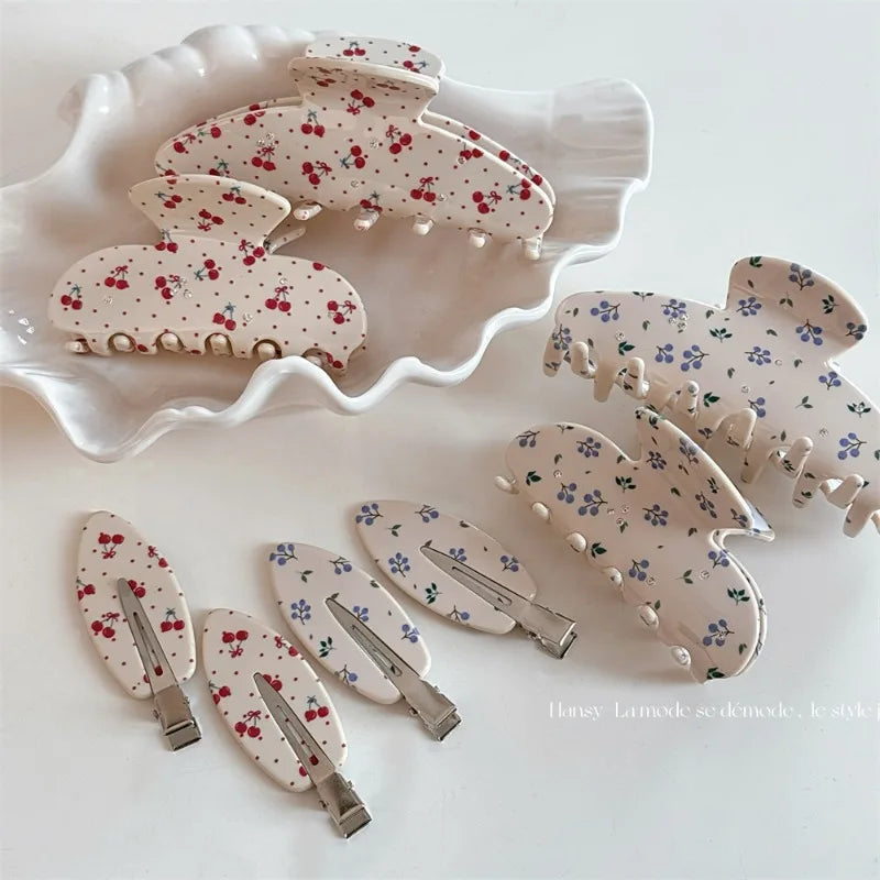 Cherry & Blueberry Hair Claw Clip