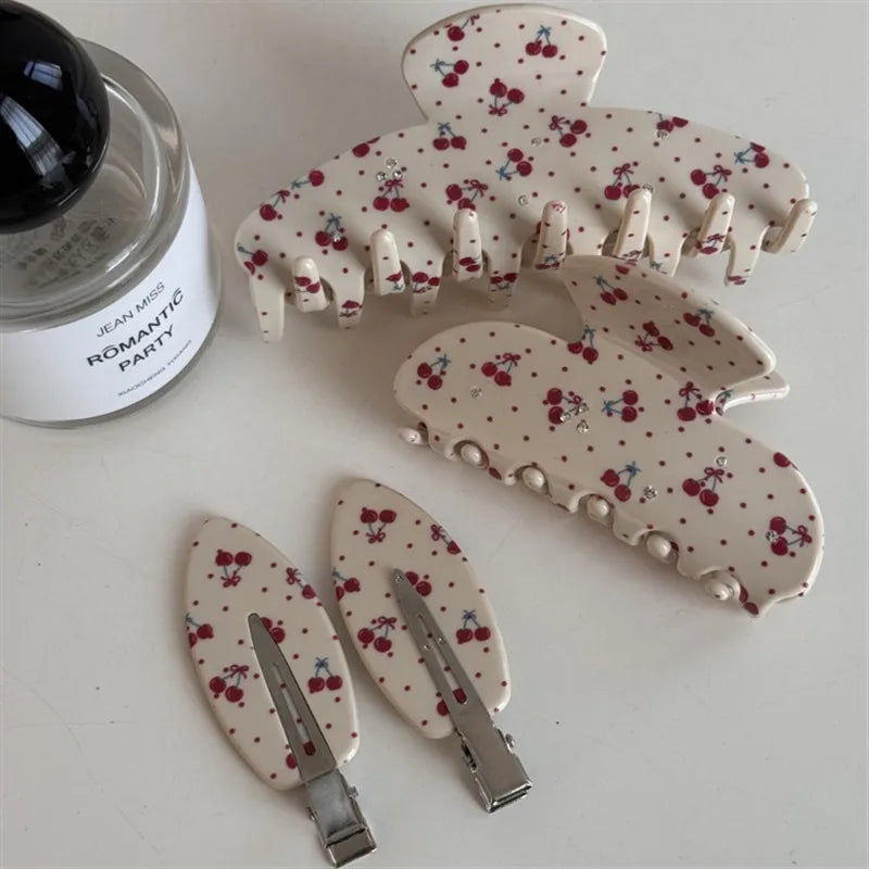 Cherry & Blueberry Hair Claw Clip