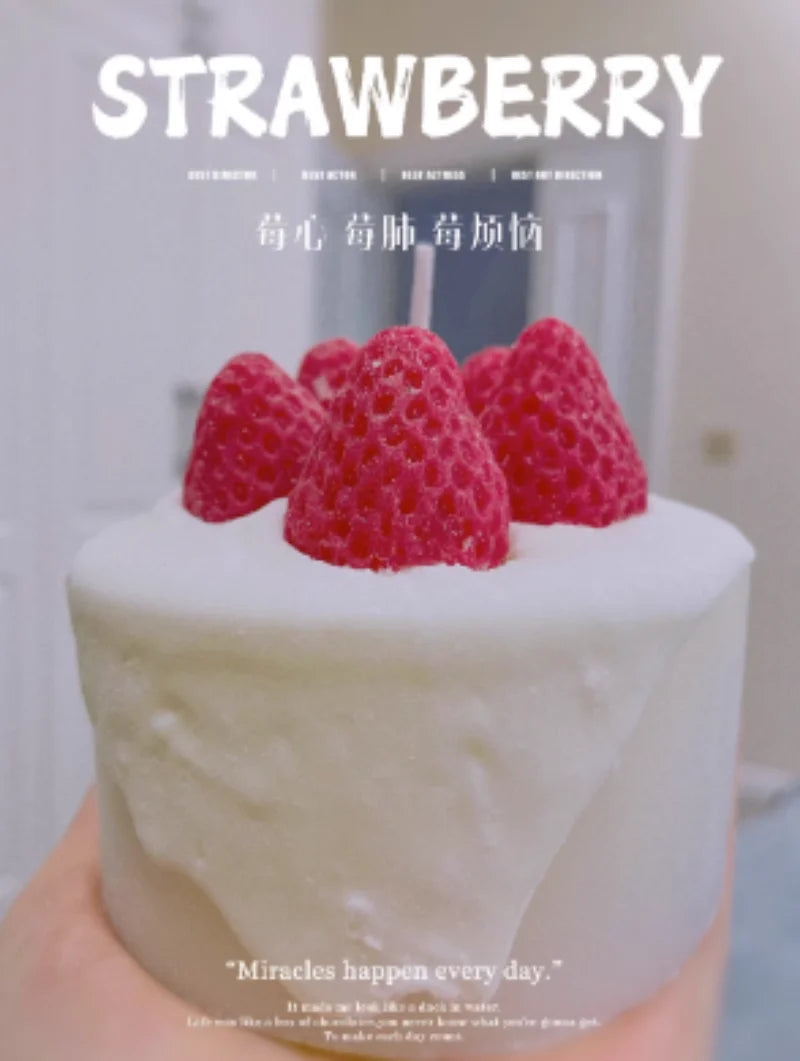 Handmade Strawberry Cake Scented Candle