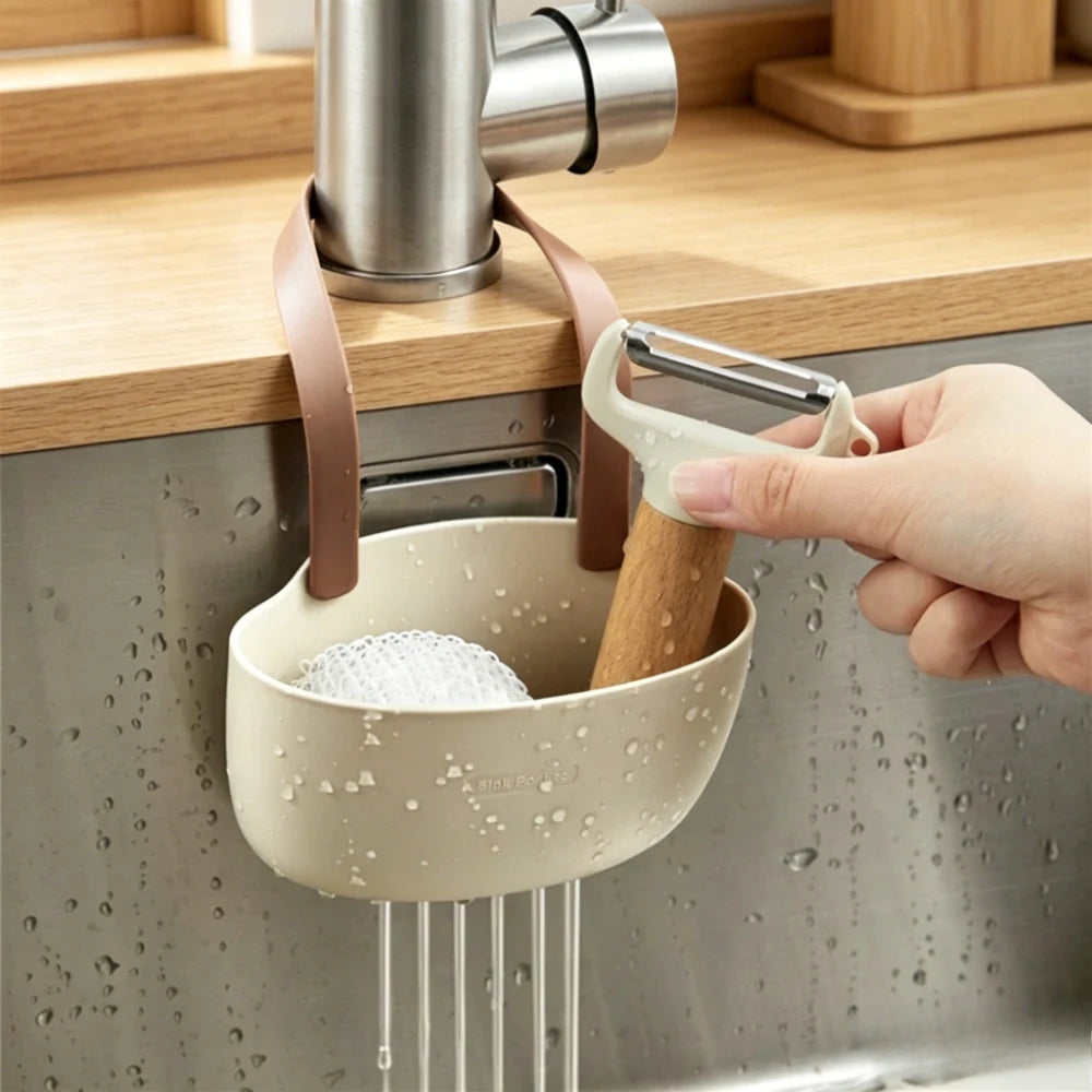 Kitchen Sink Drain Basket & Sponge Holder