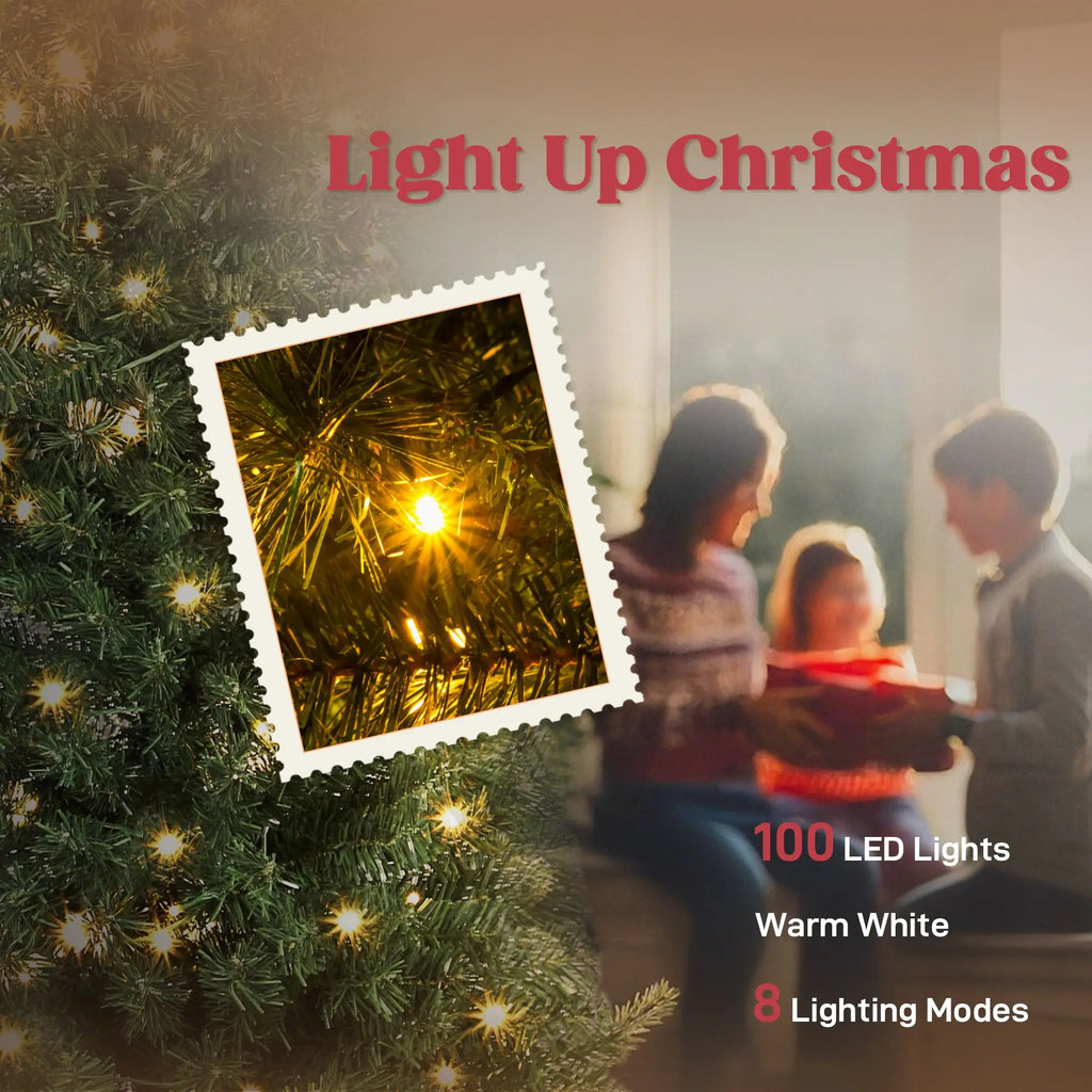 5 FT Pre-Lit Whimsical Bent Top Christmas Tree with 100 LED Lights