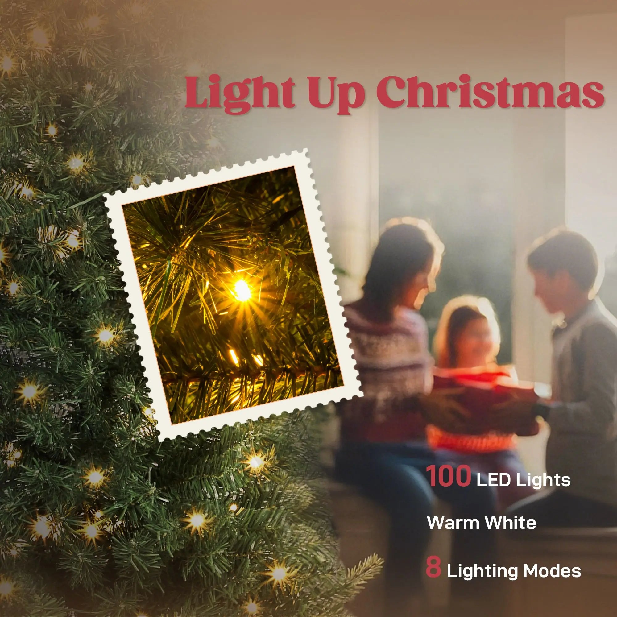 5 FT Pre-Lit Whimsical Bent Top Christmas Tree with 100 LED Lights