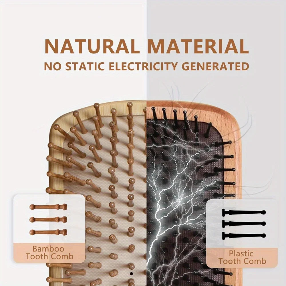 Natural Bamboo Paddle Hair Brush