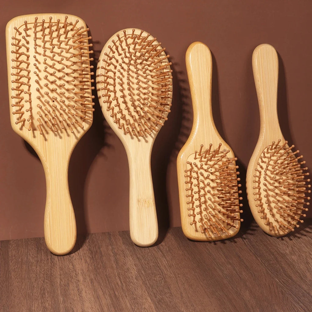 Natural Bamboo Paddle Hair Brush