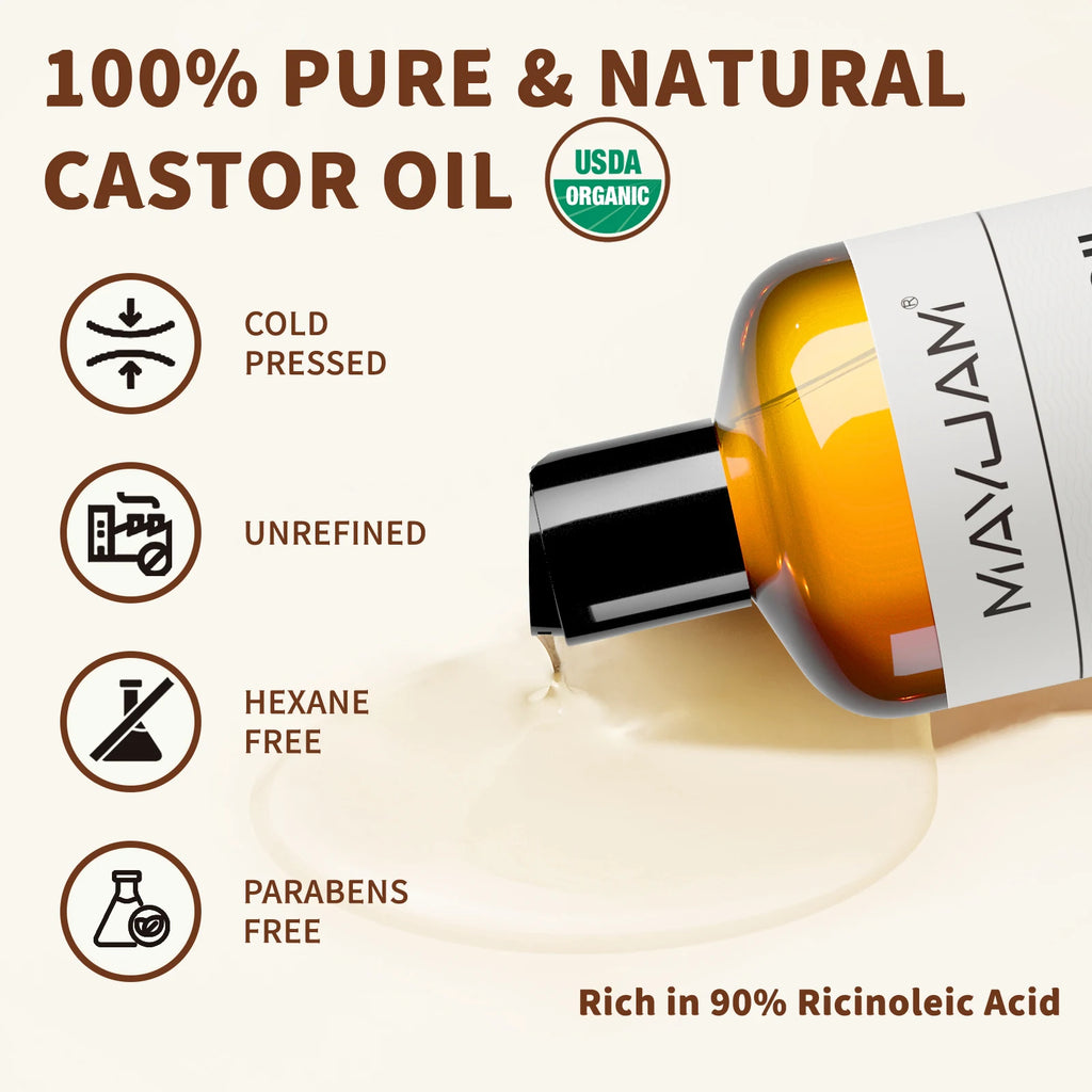 Organic Cold-Pressed Castor Oil – Natural Moisturizing Oil