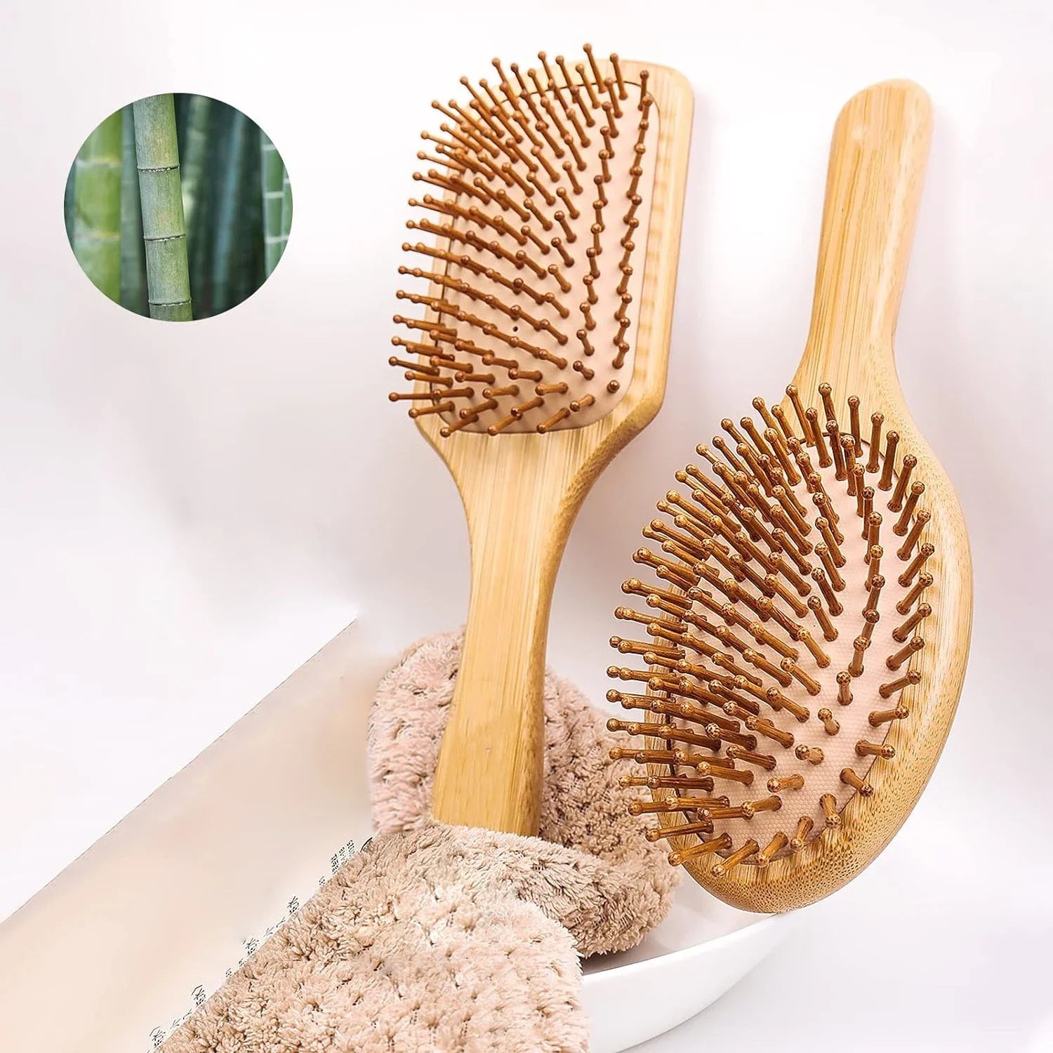 Natural Bamboo Paddle Hair Brush