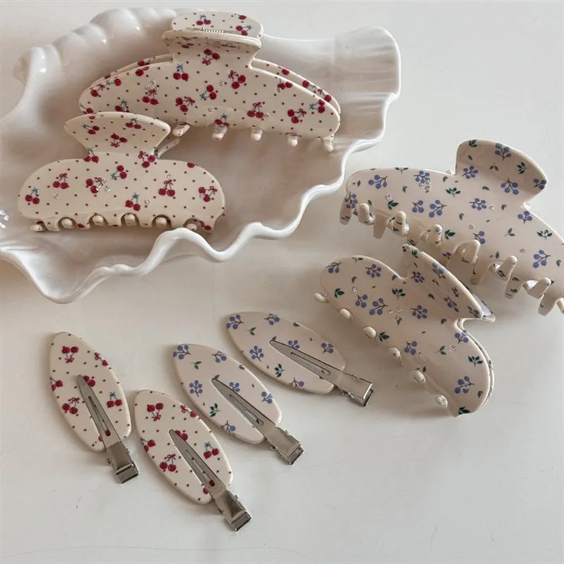Cherry & Blueberry Hair Claw Clip