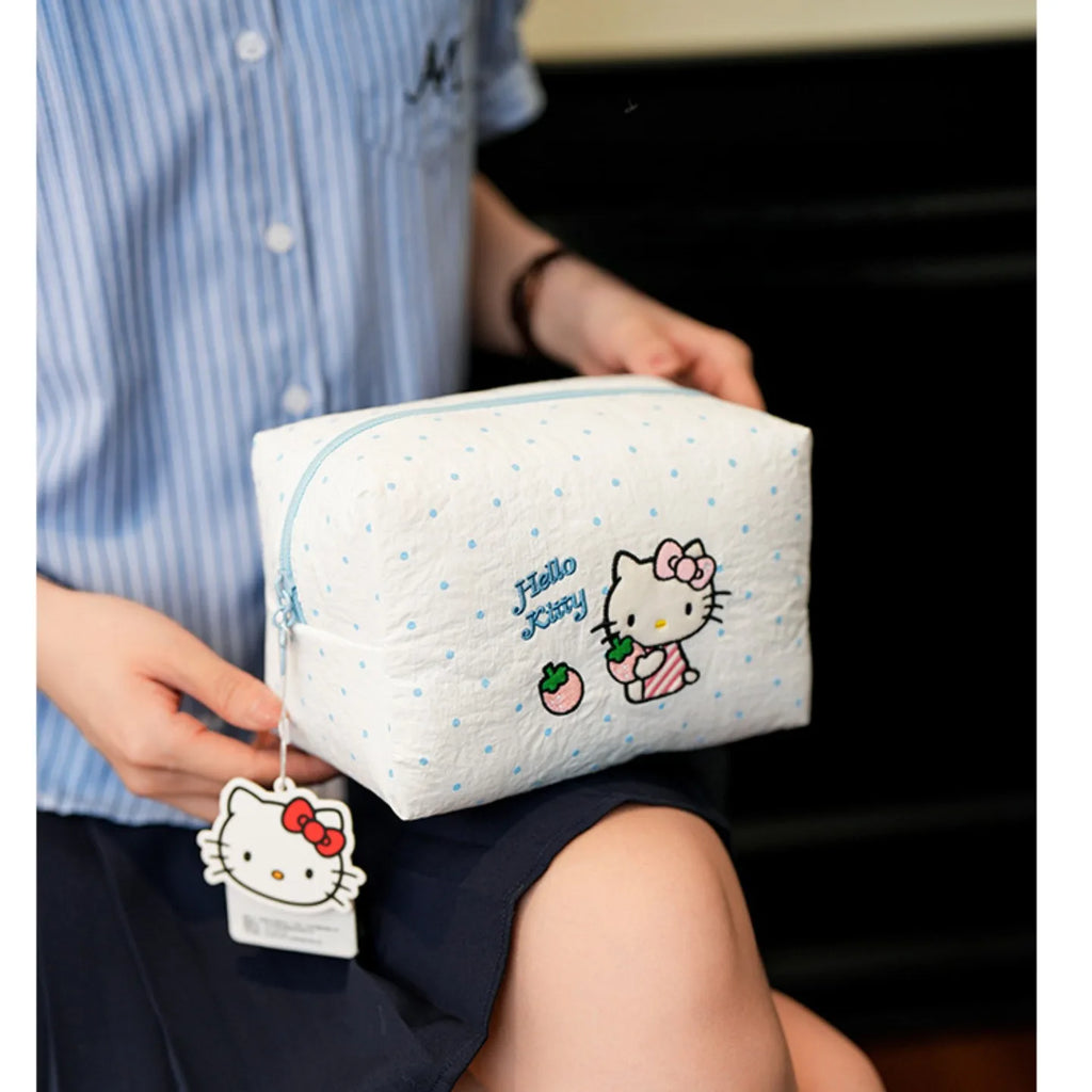 Hello Kitty Strawberry Milk Cotton Makeup Bag