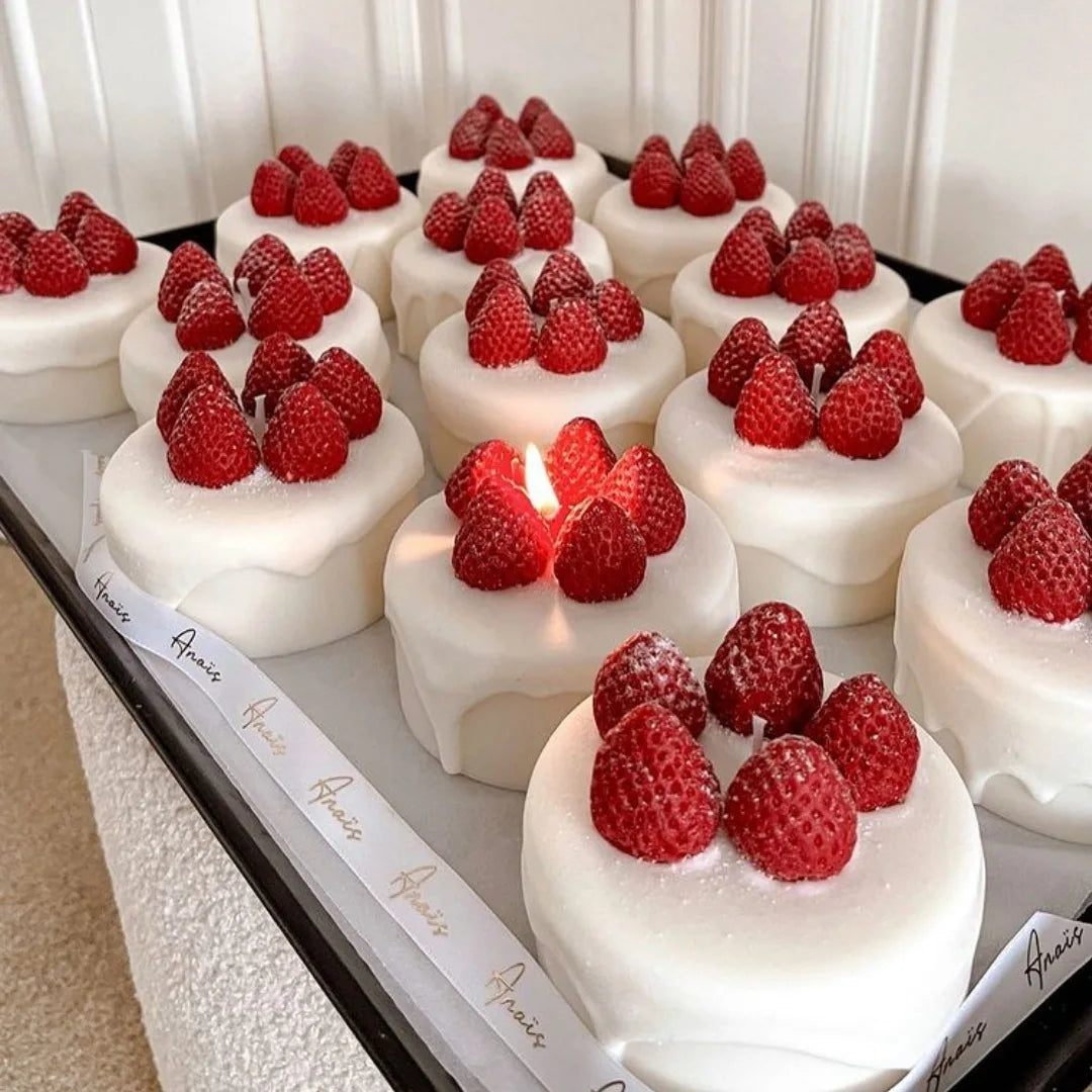 Handmade Strawberry Cake Scented Candle