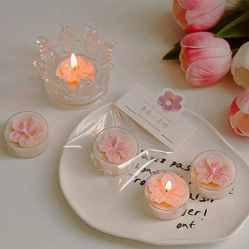 🌸 Peach Blossom Scented Tea Candle