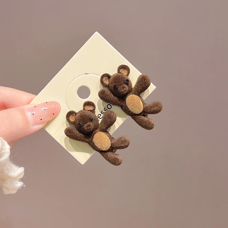 Cute Bear & Rabbit Hair Clips Set