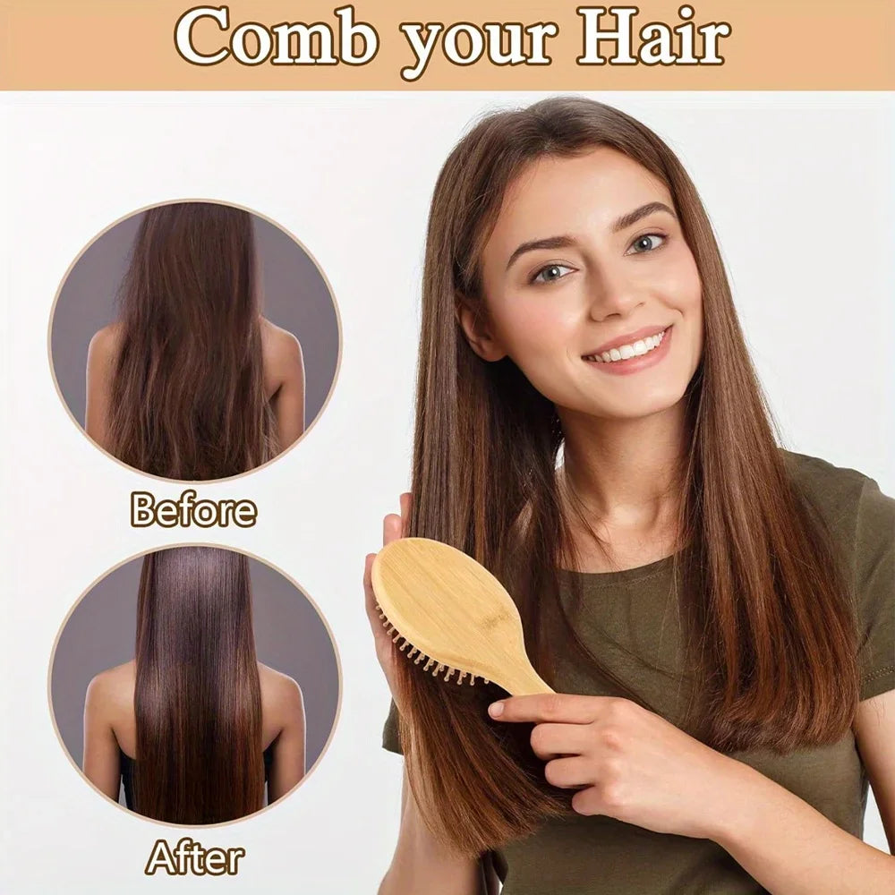Natural Bamboo Paddle Hair Brush