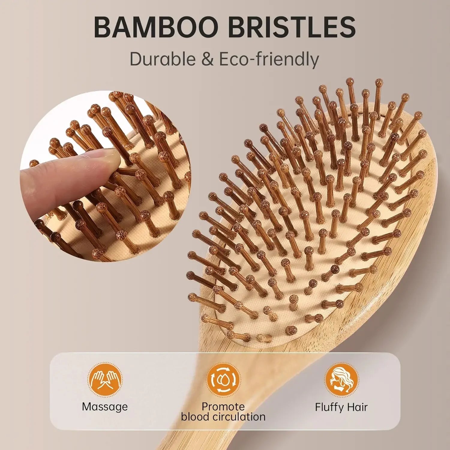 Natural Bamboo Paddle Hair Brush