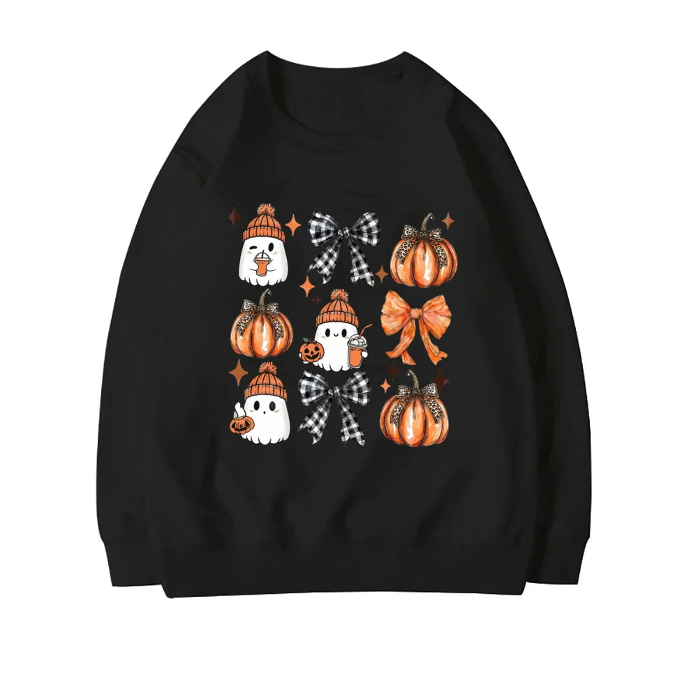 Cozy Spooky Season Ghost Sweater/ Cute Halloween Fall Pullover