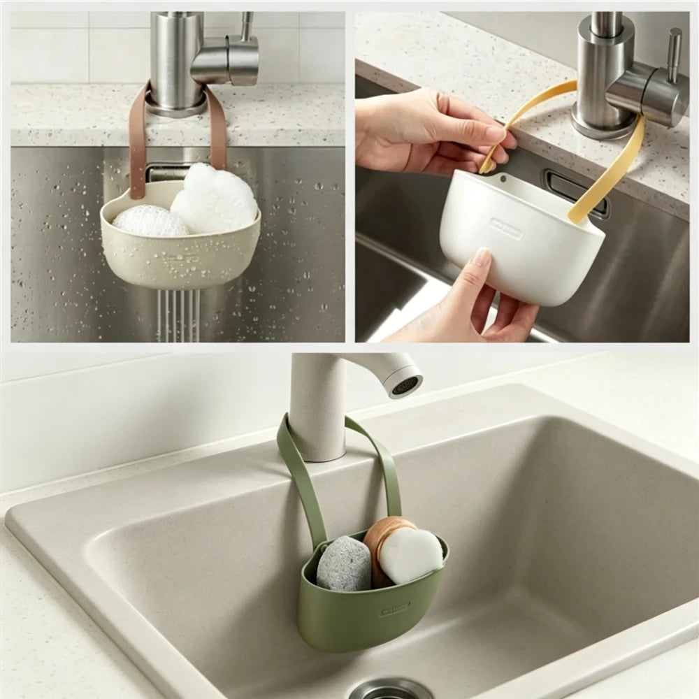 Kitchen Sink Drain Basket & Sponge Holder