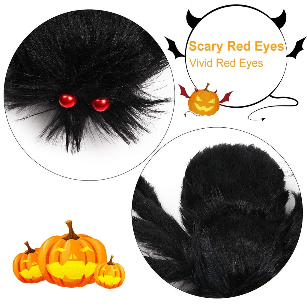 Giant 49-Inch Halloween Spider with Stretch Web