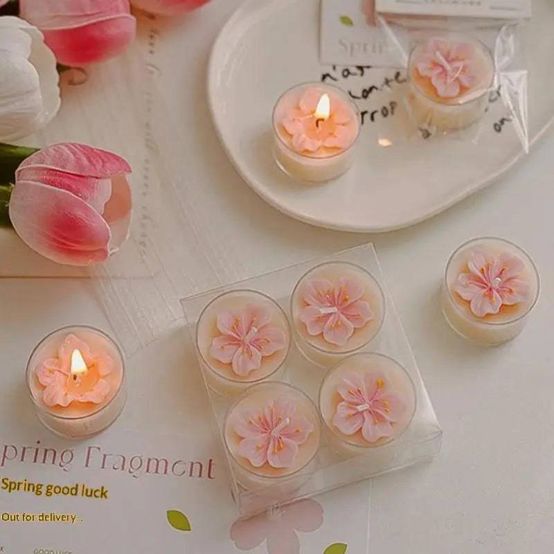 🌸 Peach Blossom Scented Tea Candle