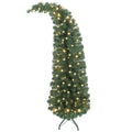 5 FT Pre-Lit Whimsical Bent Top Christmas Tree with 100 LED Lights