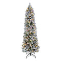 6 FT Snow-Flocked Artificial Christmas Tree – 240 LED Lights & 11 Light Modes