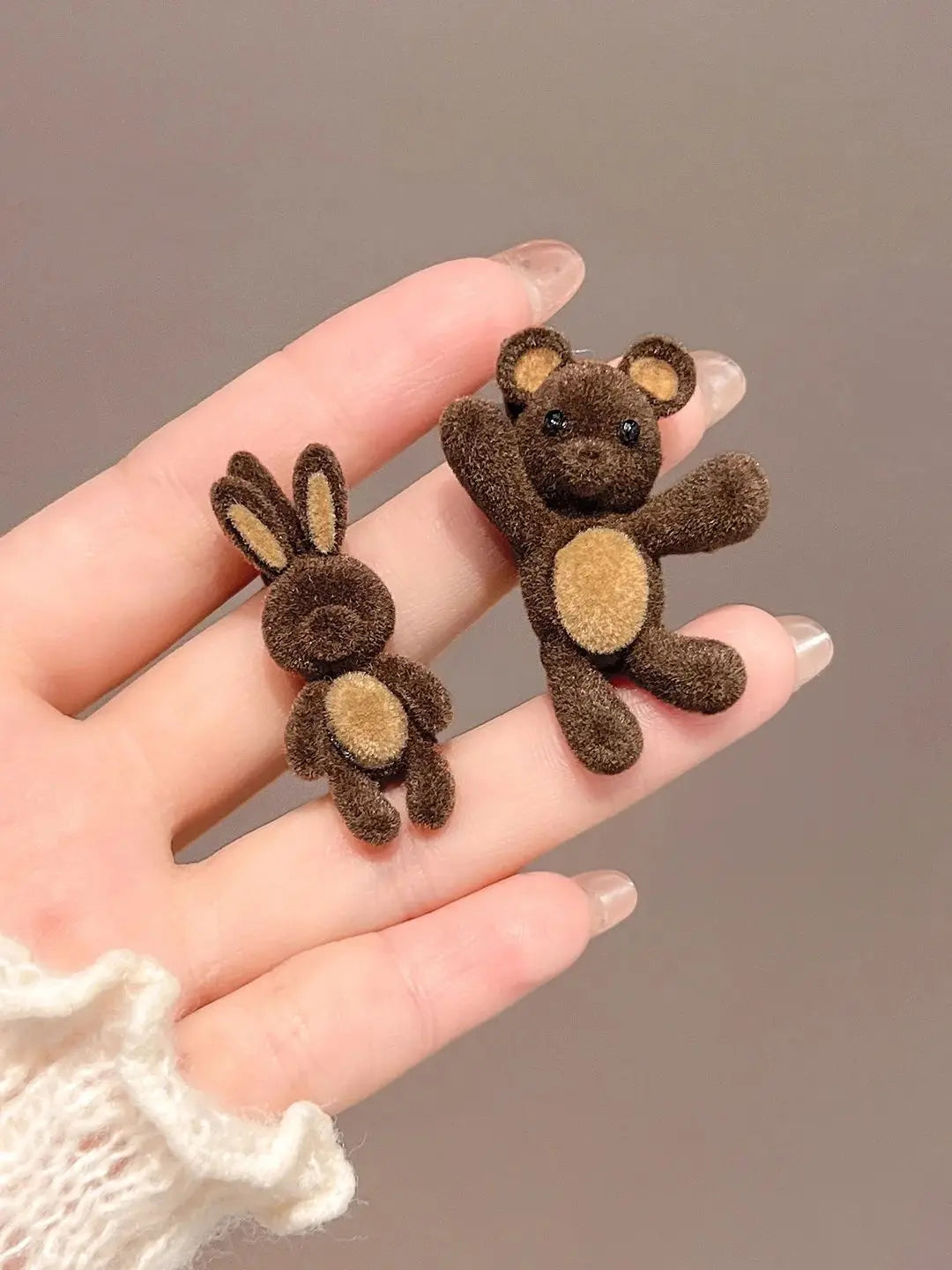 Cute Bear & Rabbit Hair Clips Set