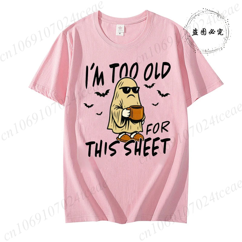 Funny Sarcastic Ghost Graphic T-Shirt | Cute Halloween Tee