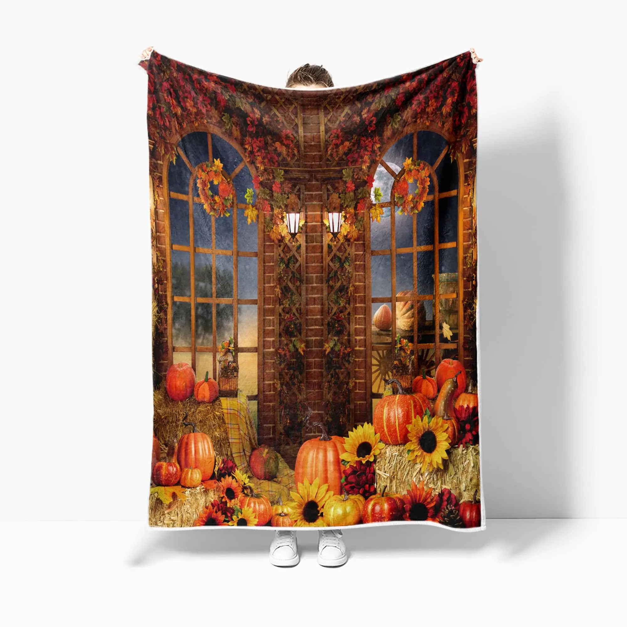 Cozy Halloween Patchwork Throw Blanket