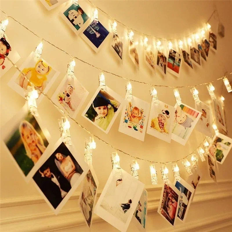 LED Photo Clip Fairy String Lights – Warm White Picture Display Garland