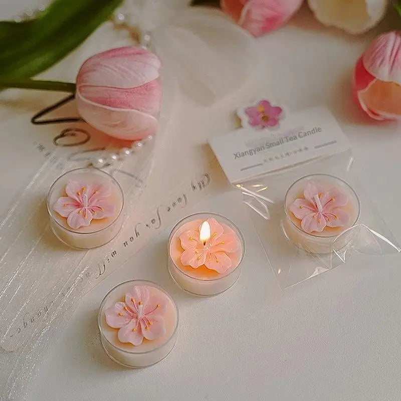 🌸 Peach Blossom Scented Tea Candle