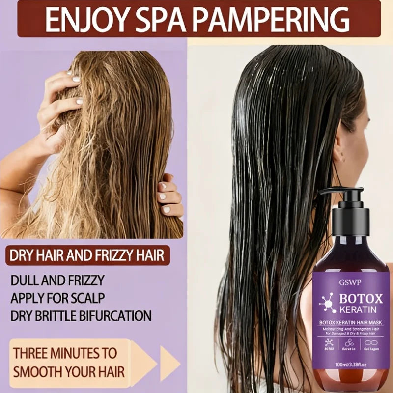 Keratin Hair Repair Mask | Deep Moisture & Frizz Control Treatment