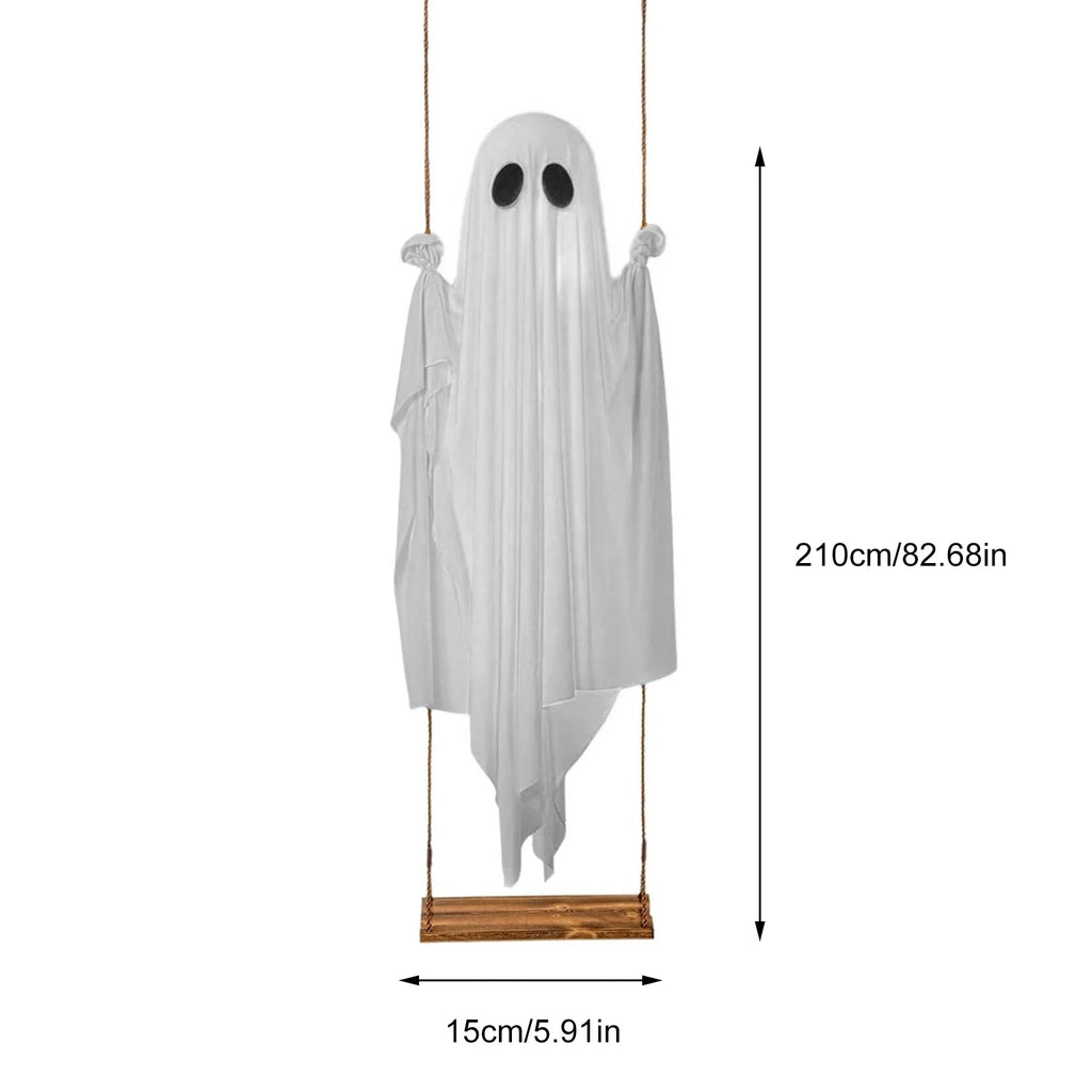 6FT Light-Up Hanging Swing Ghost Halloween Decoration