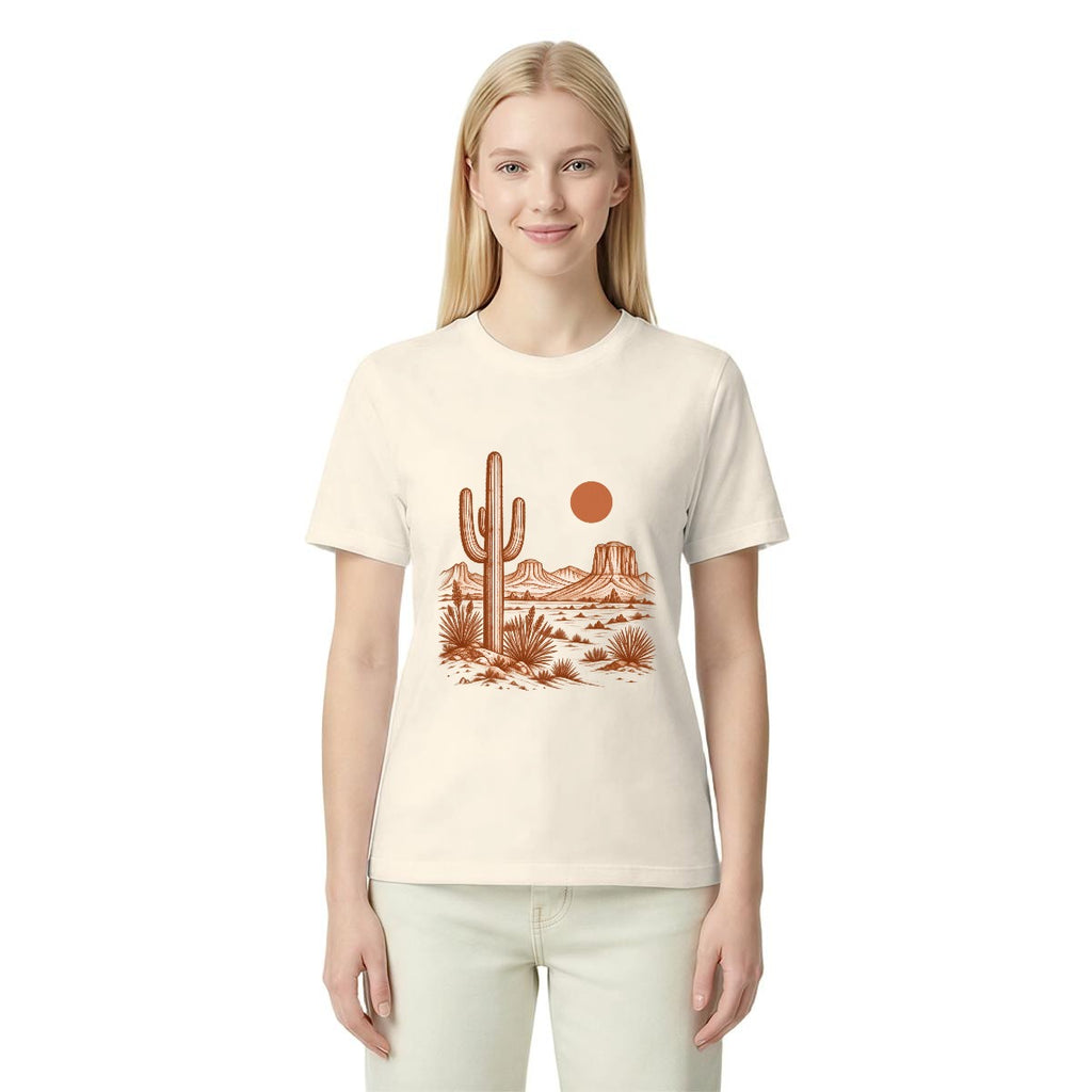 Women’s Western Desert Sunset Cactus Graphic T-Shirt