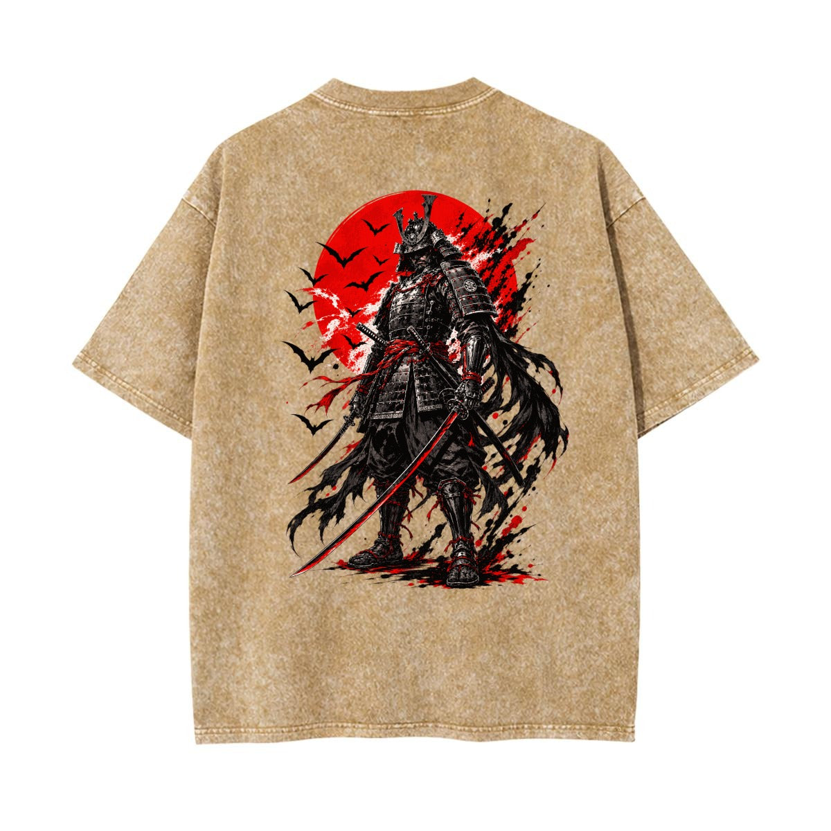 The Last Samurai Graphic Tee – Red Sun Warrior Vintage Wash Shirt