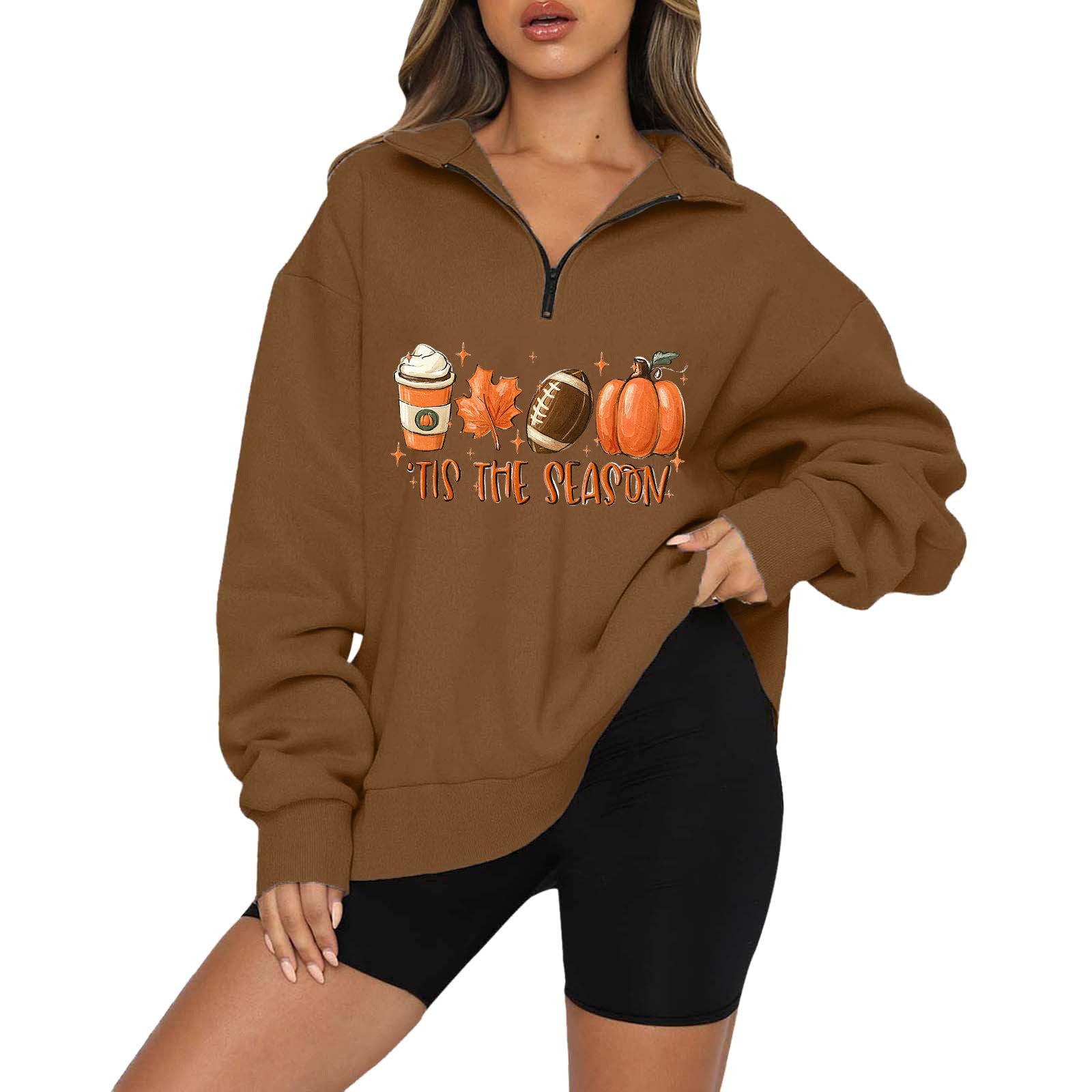 Women’s Halloween Pumpkin Zip Hoodie | Cozy Fall Sweatshirt