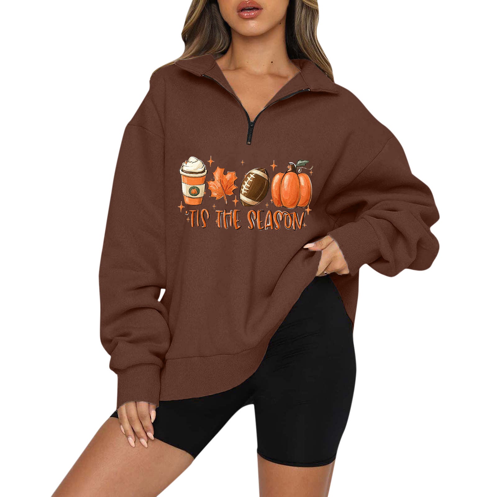 Women’s Halloween Pumpkin Zip Hoodie | Cozy Fall Sweatshirt