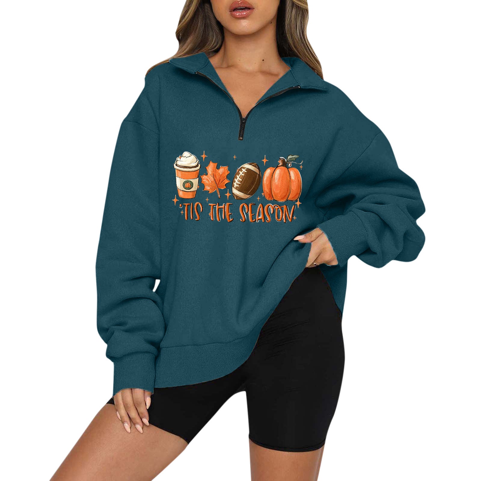 Women’s Halloween Pumpkin Zip Hoodie | Cozy Fall Sweatshirt