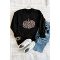 Women's Halloween Leopard Pumpkin Print Shirt