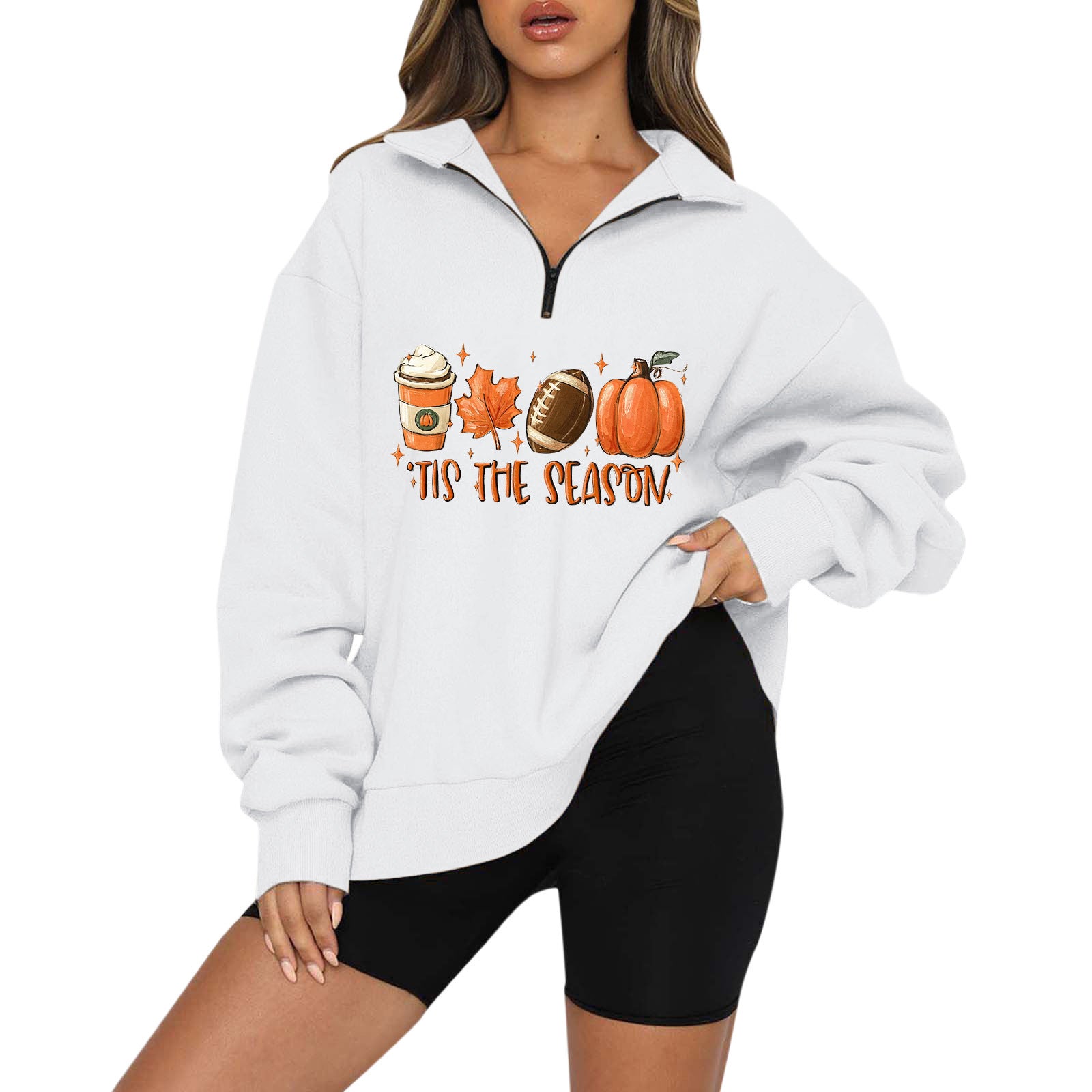 Women’s Halloween Pumpkin Zip Hoodie | Cozy Fall Sweatshirt