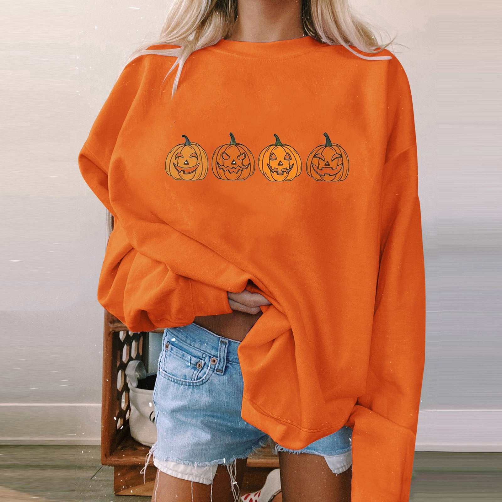 Halloween Women's Long Sleeve Padded Sweatshirt