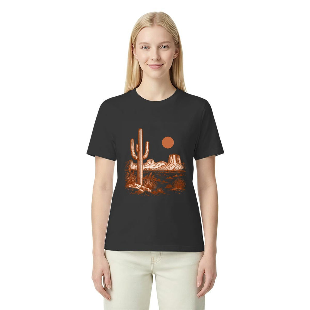 Women’s Western Desert Sunset Cactus Graphic T-Shirt